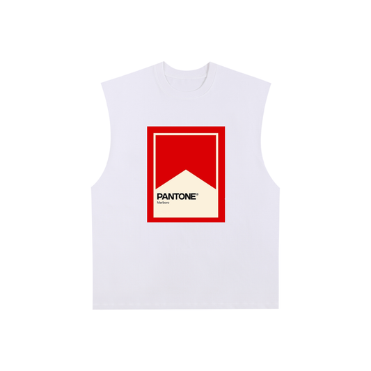 Pantone Marlboro Red Graphic Tank Top — Minimal Festival Tank