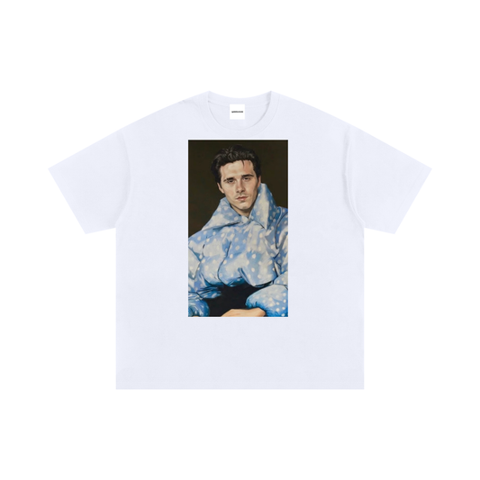 Still, Alright unisex cotton graphic t-shirt featuring Brooklyn Beckham portrait, pop culture parody design