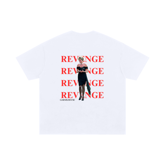 Revenge graphic t-shirt white back print Princess Diana inspired design