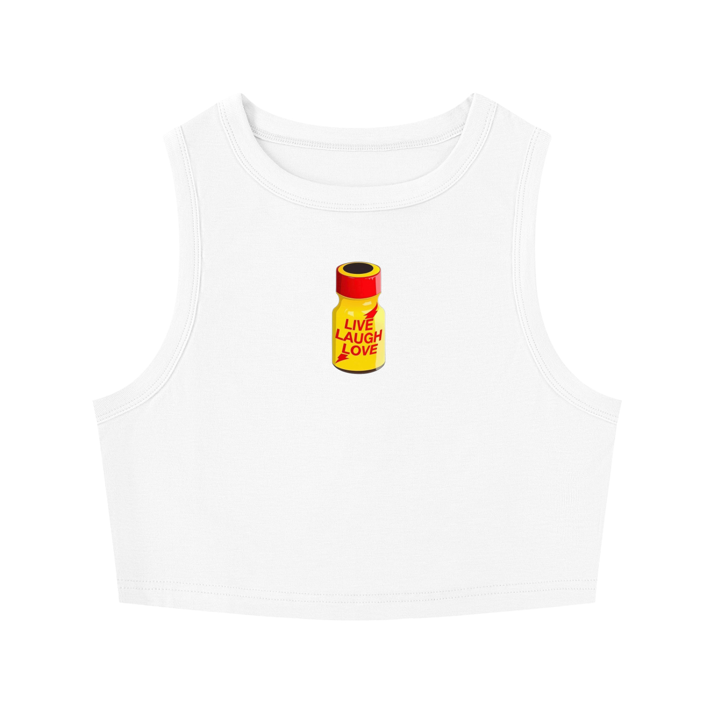 Live Laugh Love Poppers Crop Tank