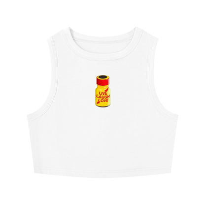 Live Laugh Love Poppers Crop Tank