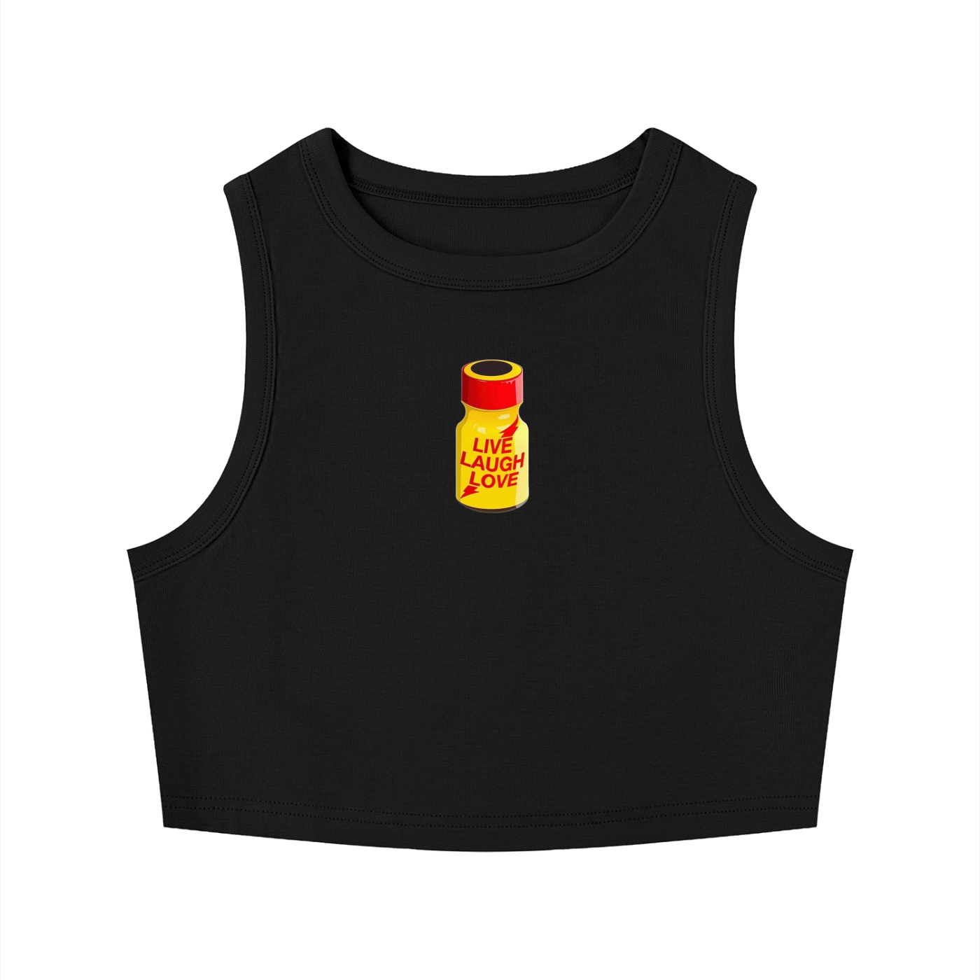 Live Laugh Love Poppers Crop Tank