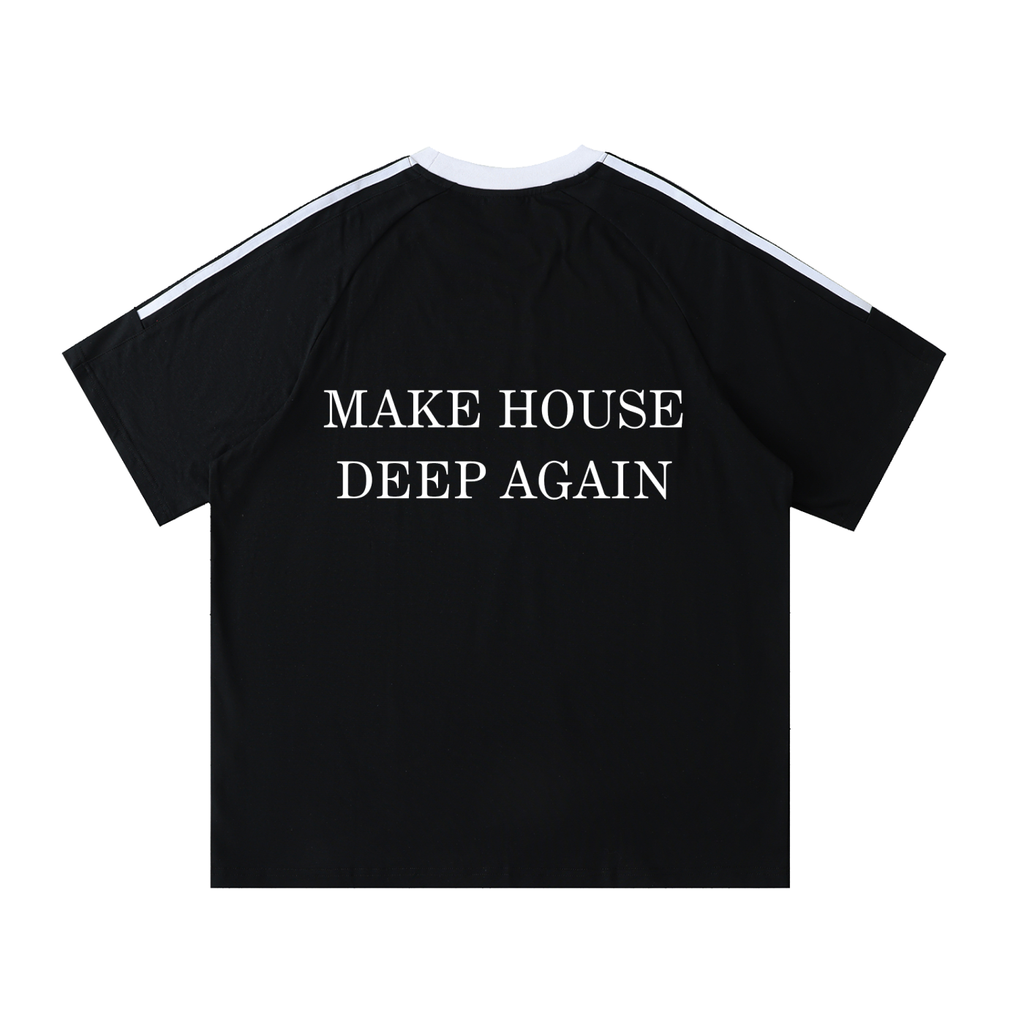 MHDA - Contrast Tape Crewneck Cotton T-Shirt