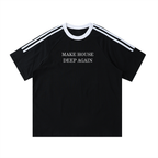 MHDA - Contrast Tape Crewneck Cotton T-Shirt