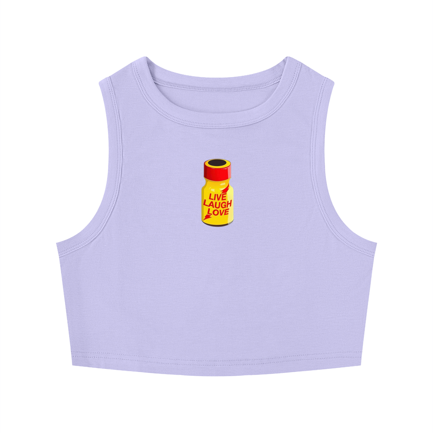 Live Laugh Love Poppers Crop Tank
