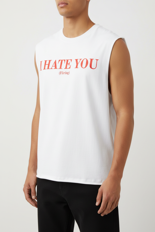 I Hate You (Flirting) Tank – Clean Model Shot