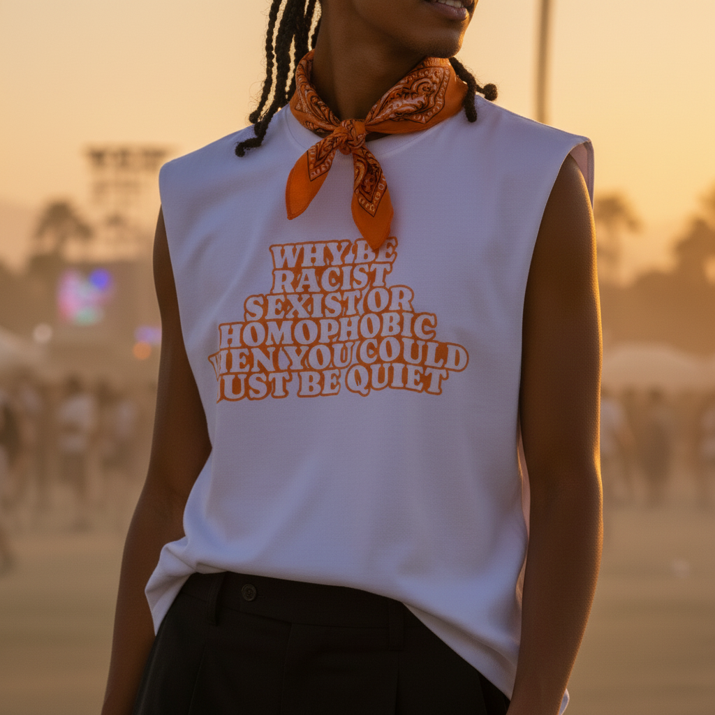 Just Be Quiet Tank Top – Exact Print Close Up