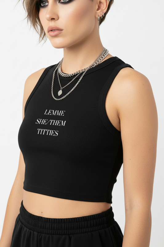Lemme She/Them Crop Tank – No Face