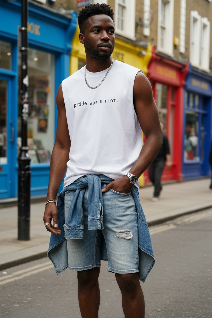 Pride Was a Riot Tank Top – Close Up