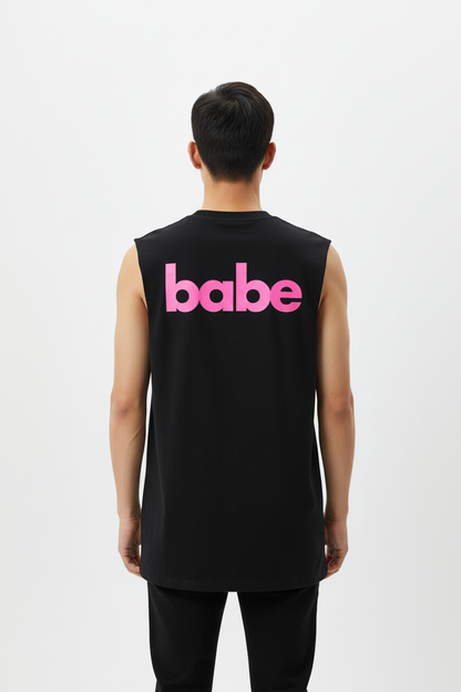 SUGA / BABE Split Tank – BABE Back Black
