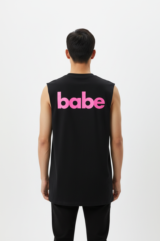 SUGA / BABE Split Tank – BABE Back Black